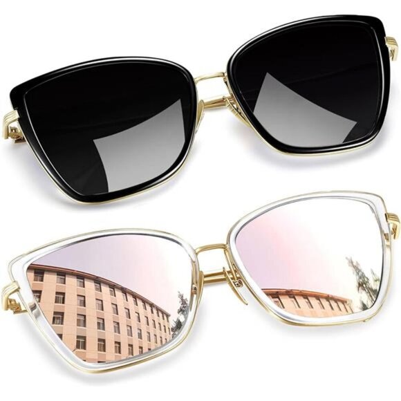 Oversized Cateye Sunglasses, Fashion Metal Frame Cat Eye Womens Sunglasses